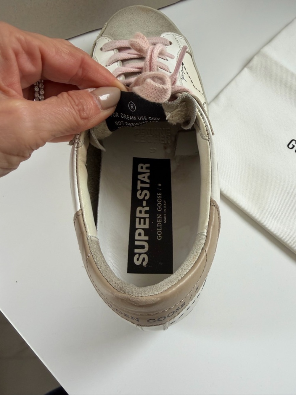 Golden Goose Leather Sneakers with Pink Laces - Picture 8 of 12